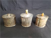 3 vintage silver plate tea caddies
