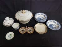 Set of porcelain bowls, plates