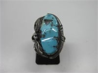 NA Sterling Silver & Turquoise Ring - Hallmarked