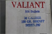 Valiant 38 Caliber Size .357 (500 Bullets)