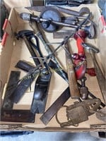 Box of old tools-planers, hammers and more