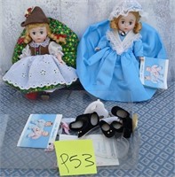 11 - LOT OF 2 COLLECTIBLE DOLLS & DOLL SHOES (P53)
