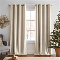 Lazzzy Velvet Curtains Beige Thermal Insulated Cur