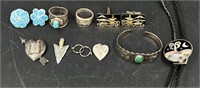 Vintage Jewelry Lot - Sterling, Turquoise +