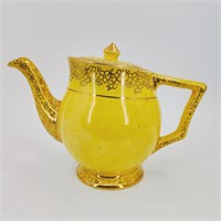 Vintage Arthur Wood Yellow & Gold Teapot
