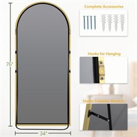 76"x34" Large Mirror Full Length, Arched
