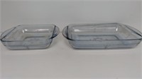 Anchor Light Blue Baking Dishes (2)
