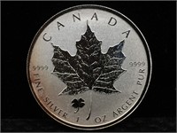 1ozt. .9999 Fine Silver Round Canada Maple