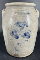Antique Decorated 3 Gal Stoneware Crock