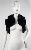 Black Rabbit Fur Bolero Vest