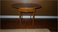 Leather Top Drop-leaf Table