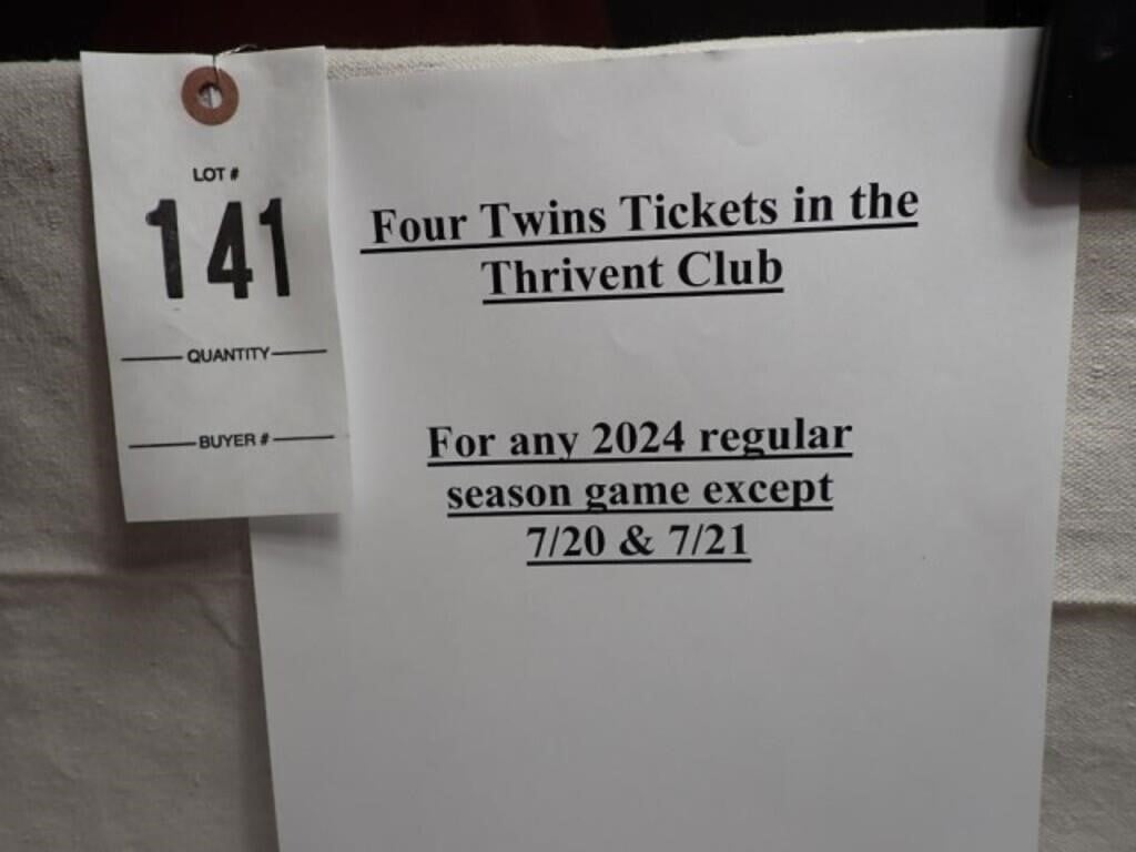 (4) Minnesota Twins Tickets