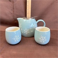 Tea Forte Snowflake Teapot & Mugs