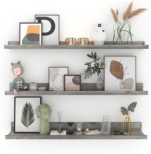 3pc- 36 Inch Grey Floating Shelves for Wall Mount
