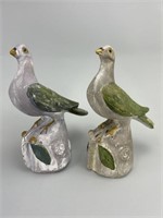 Early Antique Chalkware Dove Banks.