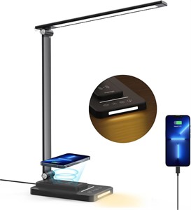 NEW $30 LED Desk Lamp w/Wireless Charger