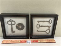 GREAT SET OF FRAMED SKELETON KEYS