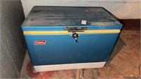 Coleman cooler with items inside