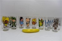 Collection of 1970s Looney Toons 16oz Glass Cups