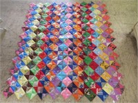 COLORFUL ANTIQUE HANDMADE QUILT