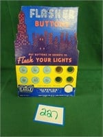 Vintage Flasher Buttons Store Display