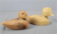 Pair Of Carved Wood Duck Decoys