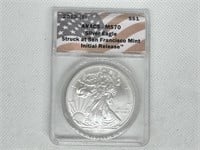 2012 S MS70 Silver Eagle Dollar