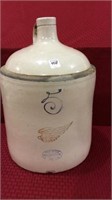 5 Gal Crock Jug Front Marked Redwing