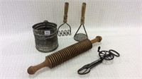 Group of 5 Old Kitchen Utensils Including