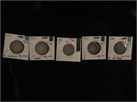 (5) Seated Liberty Quarters