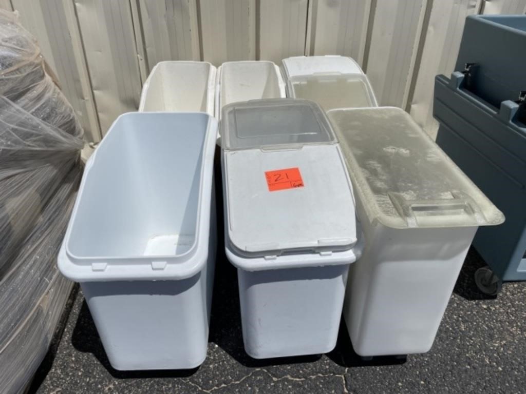 School Surplus - (6)pc Rolling Kitchen Bins