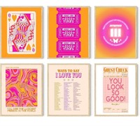 Set of 6 canvas Room Aesthetic Posters