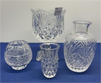 Assorted Sizes Cut Glass Crystal Bud Vase 4 Pcs