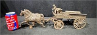 Cast Iron Horse and Transfer Wagon