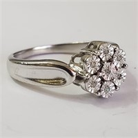 $140 Silver 7 Diamonds Ring