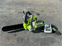 Green Works Cordless Chainsaw with Charger
