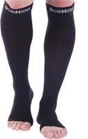 Doc Miller Open Toe Compression Socks, 8-15 mmHg,