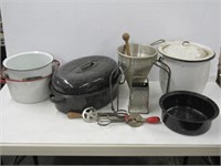 Kitchen Collectibles Enamelware + Misc.
