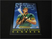 Jose Canseco signed baseball card COA