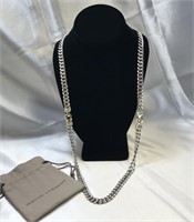 David Yurman Link & Buckle 18kg&.925 Necklace