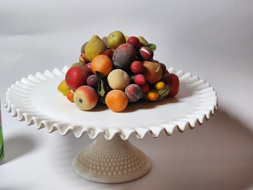 Hobnail Fenton Milk Glass Cake Stand