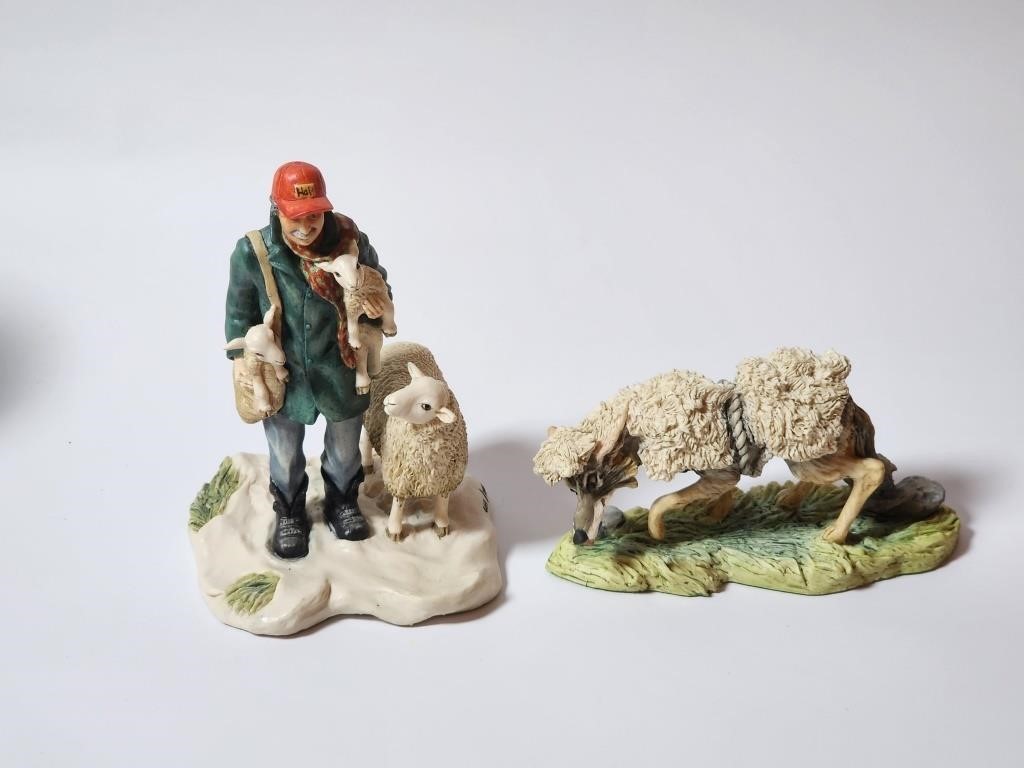 Lowell Davis Sheep And Wolf Figures