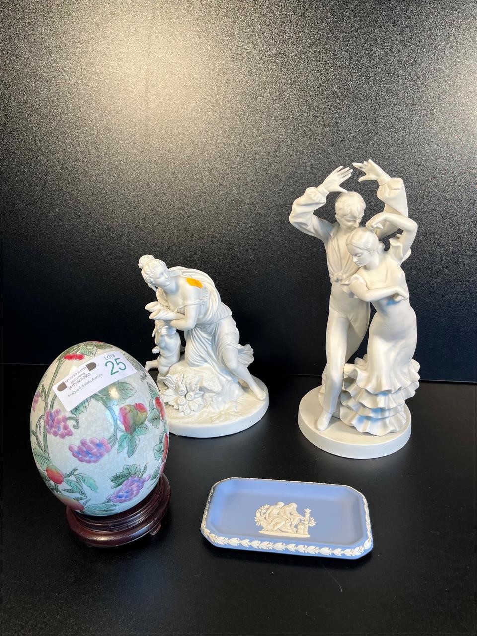 Wedgwood, Porcelain Figures & Egg on Stand