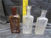 3 Old Bottles (see photos) Tallest = 5&3/8"