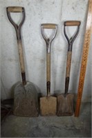 Three (3) Blue Grass shovels