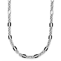 Sterling Silver Enamel Link Fancy Design Necklace