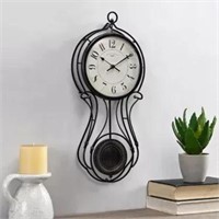 New 9" x 20" Harwich Pendulum Wall Clock Black