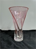 9" pink glass vase
