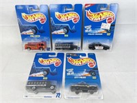 Hot Wheels Cars - NEW! Lot of 5 - POLICE - FIRE