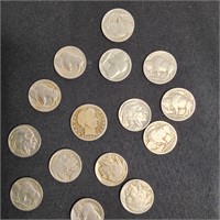 BUFFALO NICKELS AND BARBER QUARTER